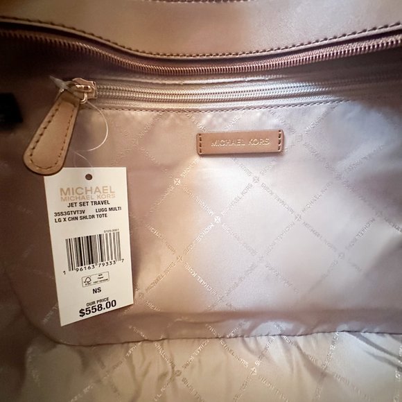 Michael Kors Jet Set Travel LG Chain Color-Block Tote Shoulder Bag Luggage Multi - Picture 9 of 12